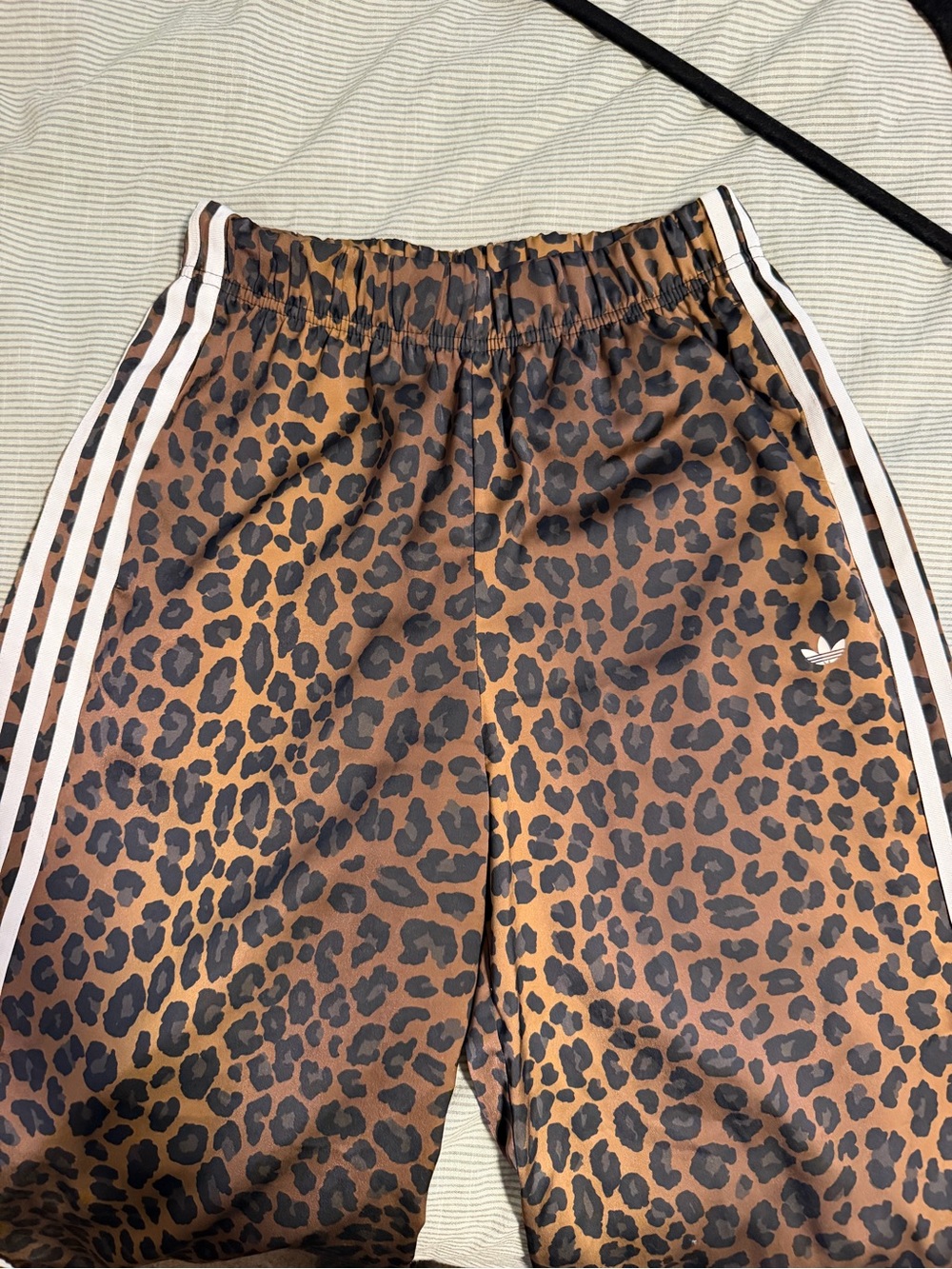 Adidas leopard satin track pants